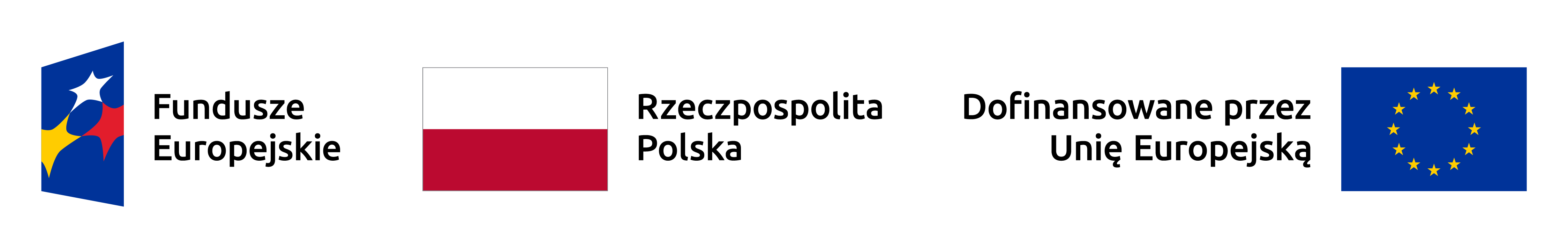 Logotypy Fundusze Europejskie, Rzeczpospolita Polska i Unia Europejska